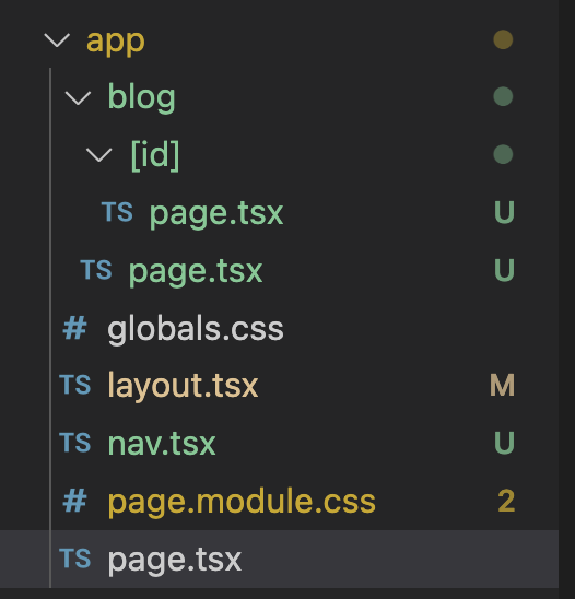 Next app folder example